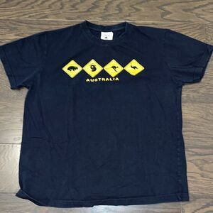 Black Import Cotton Australian Australia Great animals warning T shirt XL